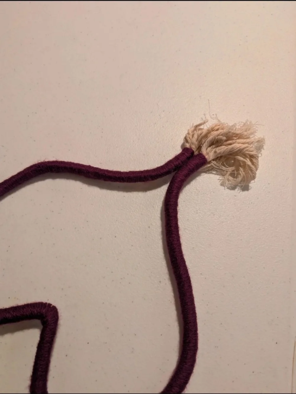 Heart-Shaped Wrapped Rope Wall Hanger in Plum